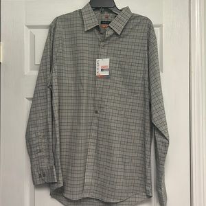 Grey Plaid Van Heusen Dress Shirt